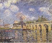 Alfred Sisley River-steamboat and bridge oil